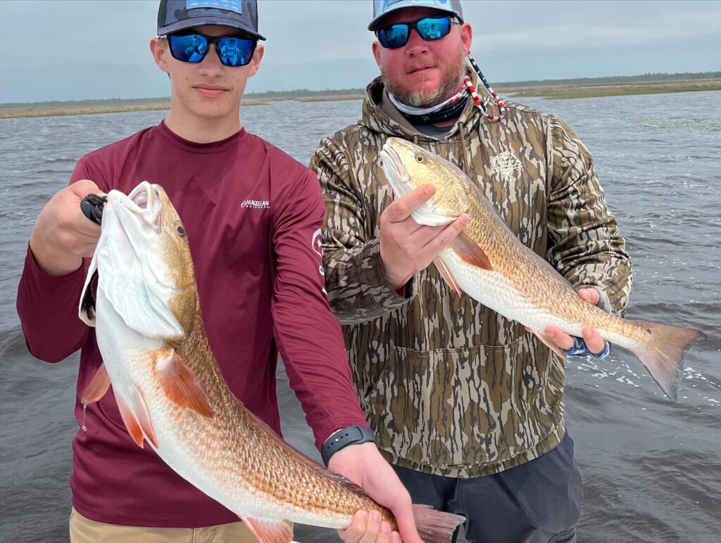 Father/Son Redfish charter in the big bend