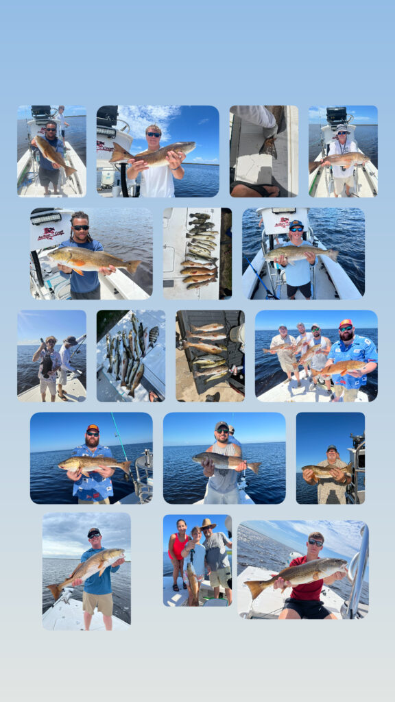 Anglers enjoying successful fishing trips with Southern Escape Charters, showcasing catches of redfish and speckled trout in Florida's Big Bend. Perfect for family-friendly fishing adventures with expert guidance